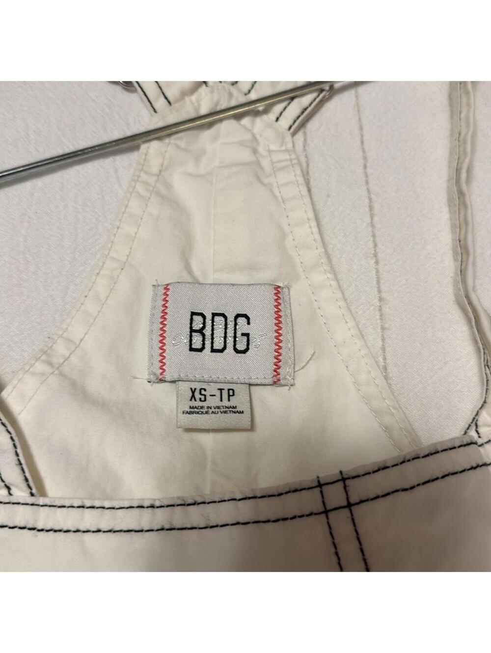 BDG Urban Outfitters White Cargo Overall Jumpsuit Women's XS Wide Leg - Picture 4 of 6